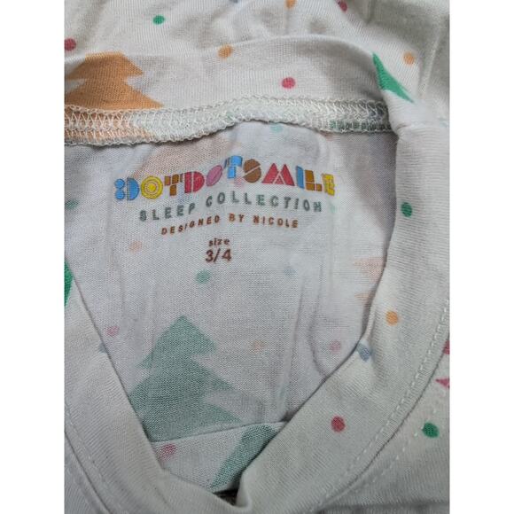 3/4 Dot Dot Smile Holiday Tree Pajamas - Picture 5 of 8